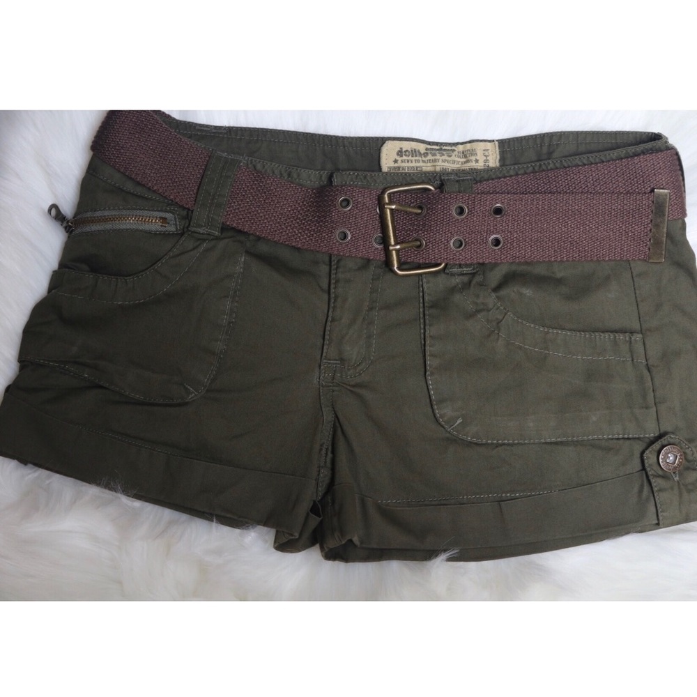 Dollhouse non-denim belted cargo shorts